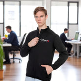 North Pole High Neck Zippered Jacket with embroidered logo Black